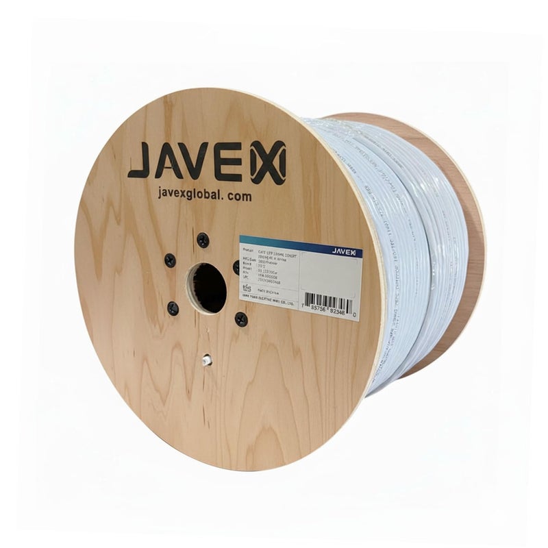 JAVEX CAT6 UTP Outdoor(1000 Feet), 550Mhz, 23AWG, CCA Ethernet Bulk Cable, Easy-Pull Box, 305m, White - Image 2