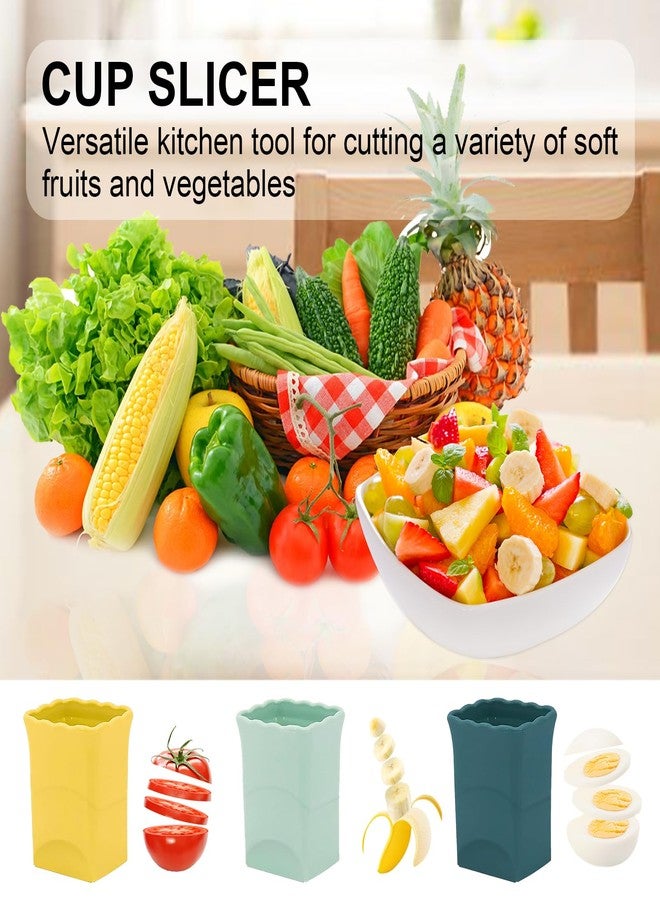 quskay 3Pcs Strawberry Slicer Cup：Fruit Slicer Cup for Strawberry Egg Banana Mushroom Cucumber Kiwi and Veggie Salad Speed Cutter the Kitchen Portable Slicing Tool (3Pcs) - Image 2