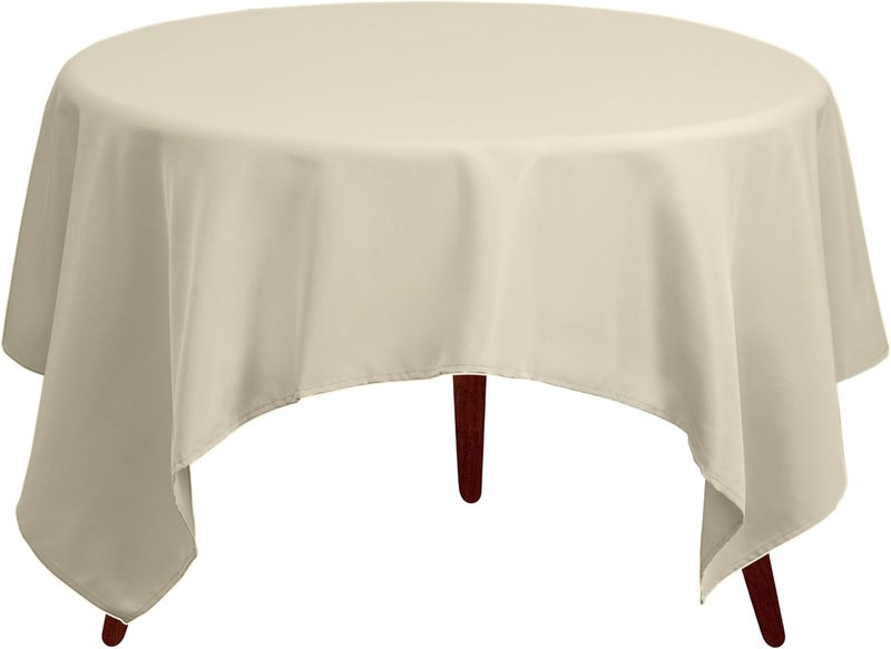 Gee Di Moda Square Tablecloth - 52 x 52 Inch Ivory Table Cloth for Small Square or Round Tables - Heavy Duty Washable Fabric - for Buffet Table, Holiday Party, Dinner, Wedding & Baby Shower - Image 2