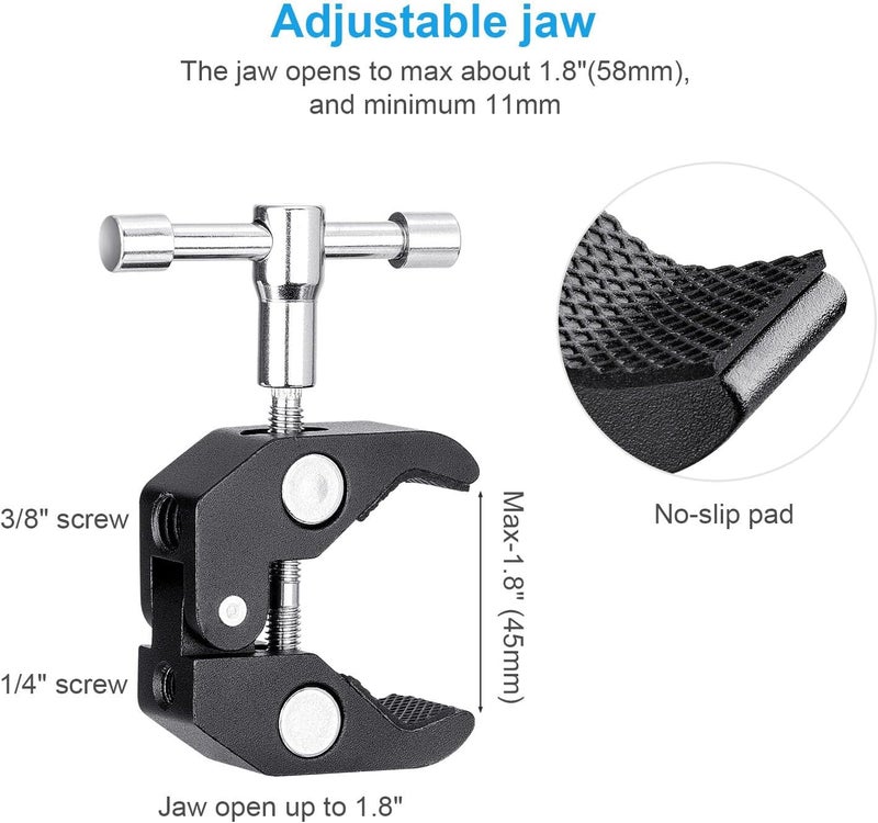 FOMITO 11 inch Articulating Magic Arm + Super Clamp for DSLR Rig Camera to LCD Monito, LED Video Light - Image 4