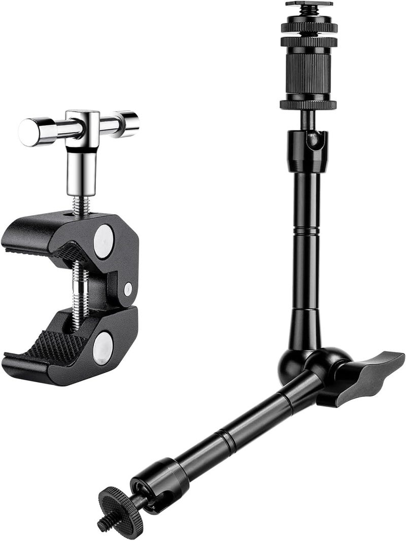 FOMITO 11 inch Articulating Magic Arm + Super Clamp for DSLR Rig Camera to LCD Monito, LED Video Light - Image 1