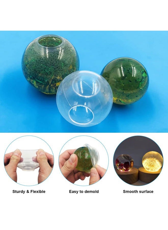 FineGood 6 Pcs Sphere & Cube Resin Moulds - FineGood Clear Silicone Epoxy Moulds for DIY Crystal Ball, Resin Candle & Soap - Image 3