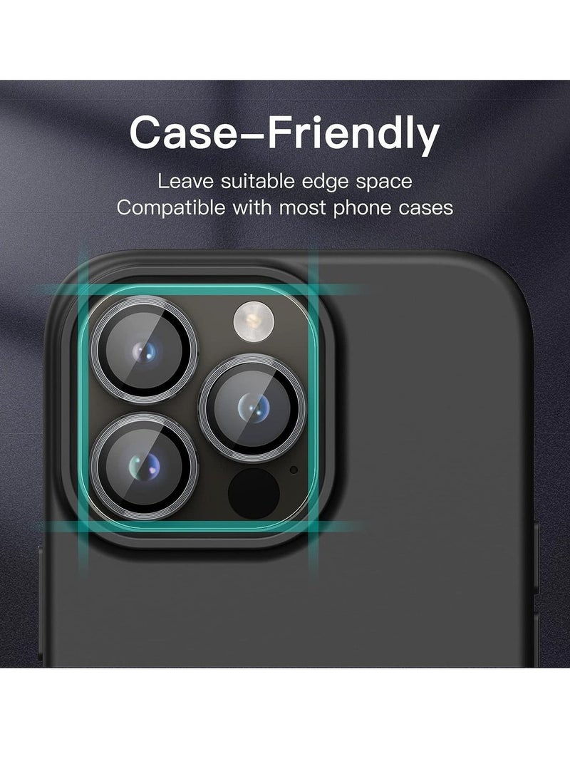 Raxoom Camera Lens Protector for iPhone 14 Pro 6.1-Inch and iPhone 14 Pro Max 6.7-Inch, 9H Tempered Glass Metal Individual Ring Cover, HD Clear, 3-Pack (Space Black) - Image 5