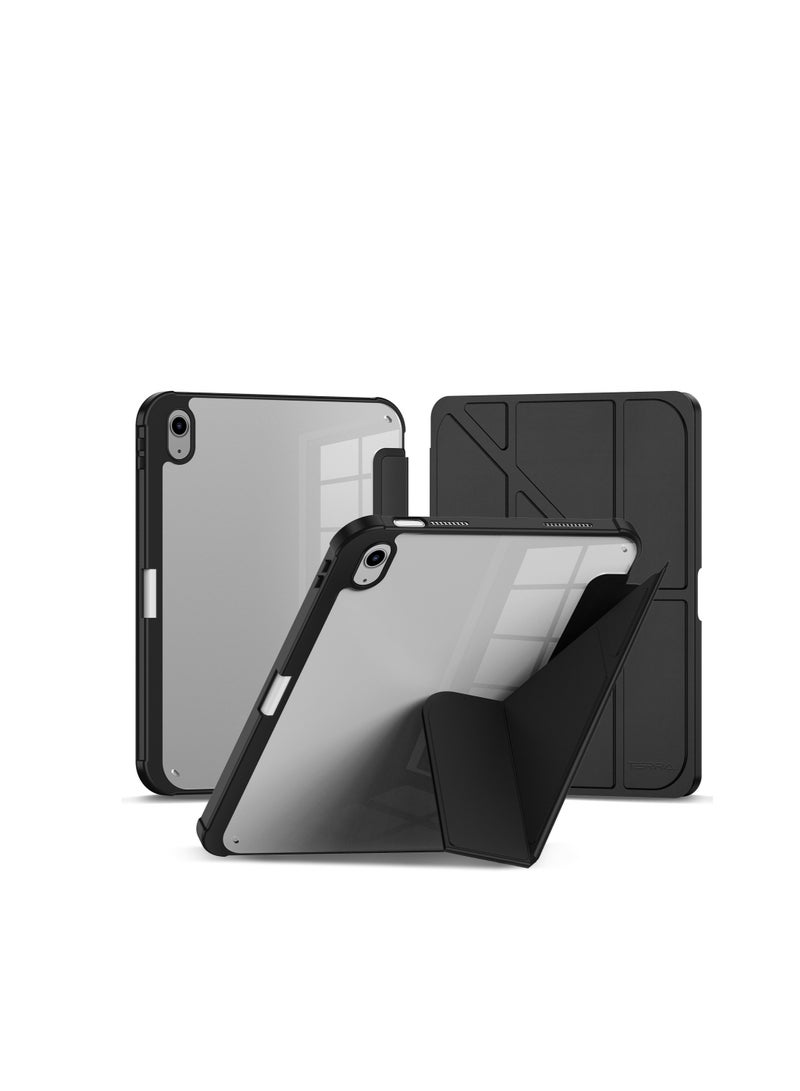 تيرا كفر ايباد تيرا 10.9أير4/5 /2021/2022 مع حامل قلم ذكي غطاء ذكي رفيع بمسند 2في 1 اسود/شفاف - Image 1