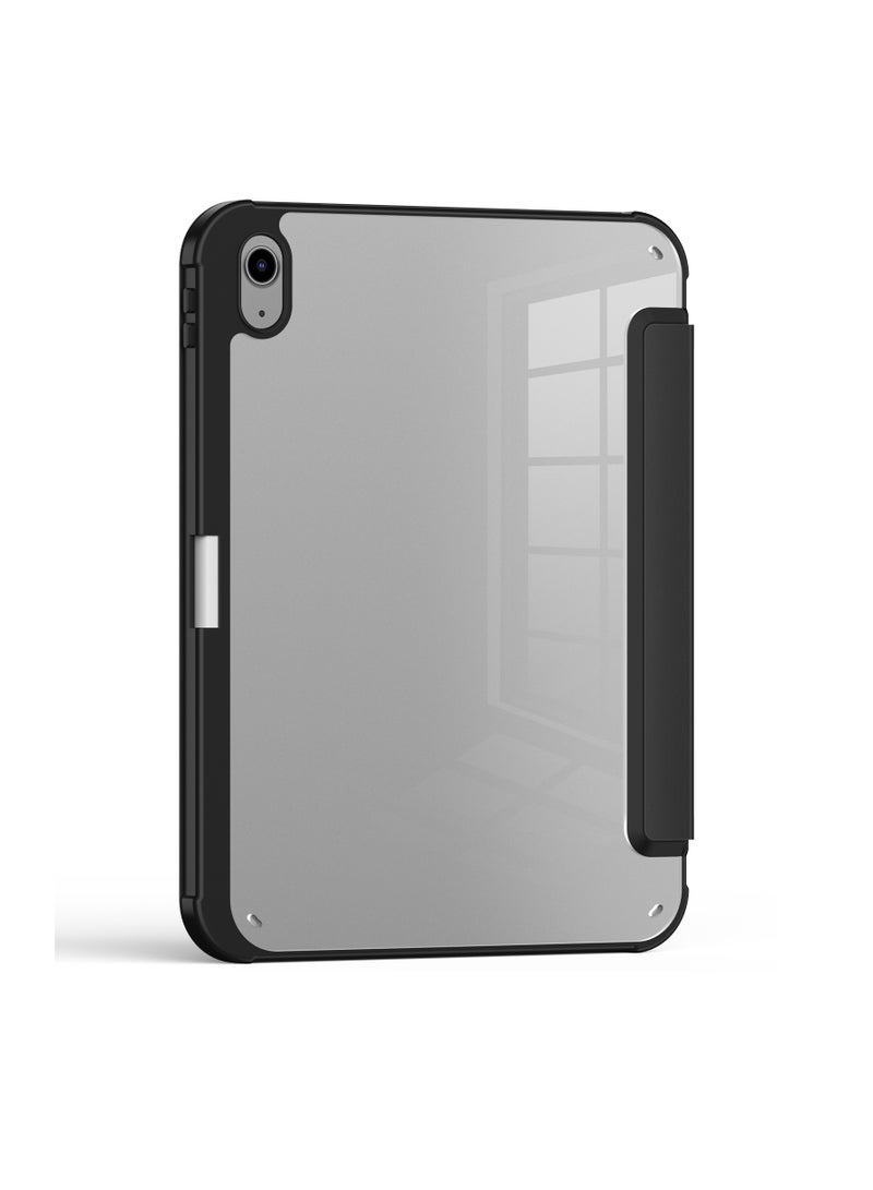 تيرا كفر ايباد تيرا 10.9أير4/5 /2021/2022 مع حامل قلم ذكي غطاء ذكي رفيع بمسند 2في 1 اسود/شفاف - Image 2