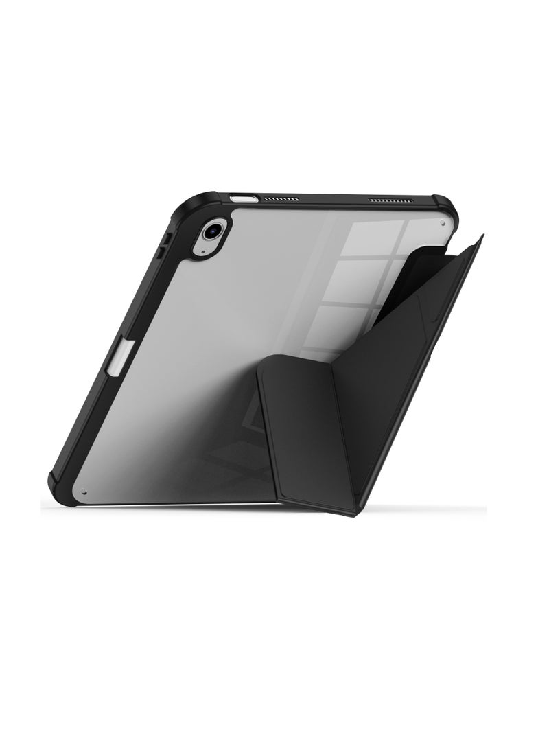 تيرا كفر ايباد تيرا 10.9أير4/5 /2021/2022 مع حامل قلم ذكي غطاء ذكي رفيع بمسند 2في 1 اسود/شفاف - Image 3