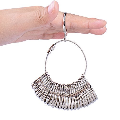 Kuuqa Aluminium Ring Sizer Mandrel and Stainless Iron Ring Sizer Guage Set with 2 Piece Jewelry Polishing Cloth - Image 3