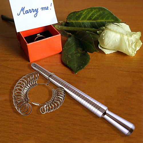 Kuuqa Aluminium Ring Sizer Mandrel and Stainless Iron Ring Sizer Guage Set with 2 Piece Jewelry Polishing Cloth - Image 4