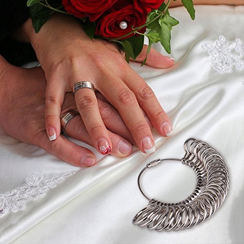 Kuuqa Aluminium Ring Sizer Mandrel and Stainless Iron Ring Sizer Guage Set with 2 Piece Jewelry Polishing Cloth - Image 5