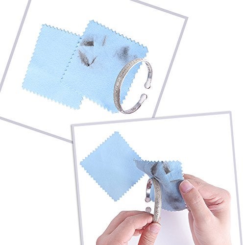 Kuuqa Aluminium Ring Sizer Mandrel and Stainless Iron Ring Sizer Guage Set with 2 Piece Jewelry Polishing Cloth - Image 2