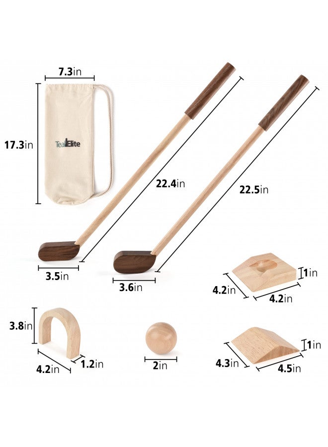Teal Elite Kids Golf Set Mini Golf Toy for Indoor and Outdoor Play Toddler Golf Set Includes 2 Clubs, 2 Balls, Holes, and Obstacles Premium Natural Wood Ideal Gift For Boys and Girls age 3 4 5 - Image 4