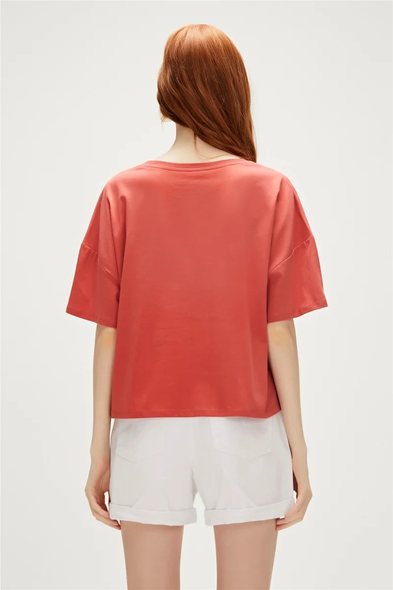 باد بير Lara Oversize T-Shirt Ginger Cinnamon Basic Women's T-Shirt10