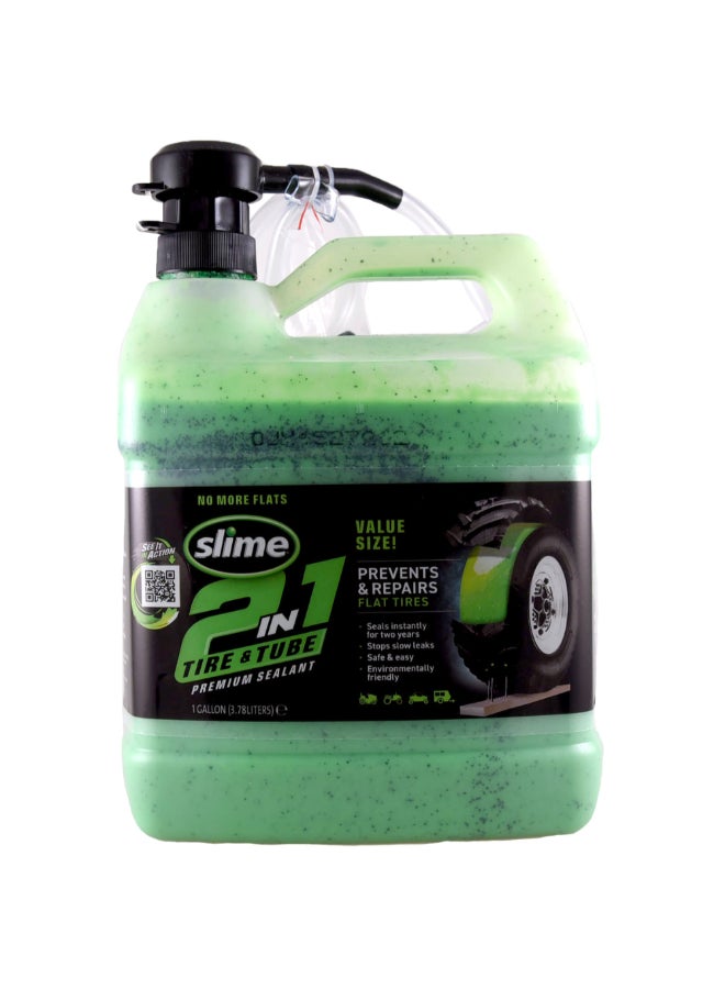 سلايم عازل ممتاز للإطارات والأنابيب مع مضخة 2 في 1 أخضر 3.78 لتر 10195 - Image 1