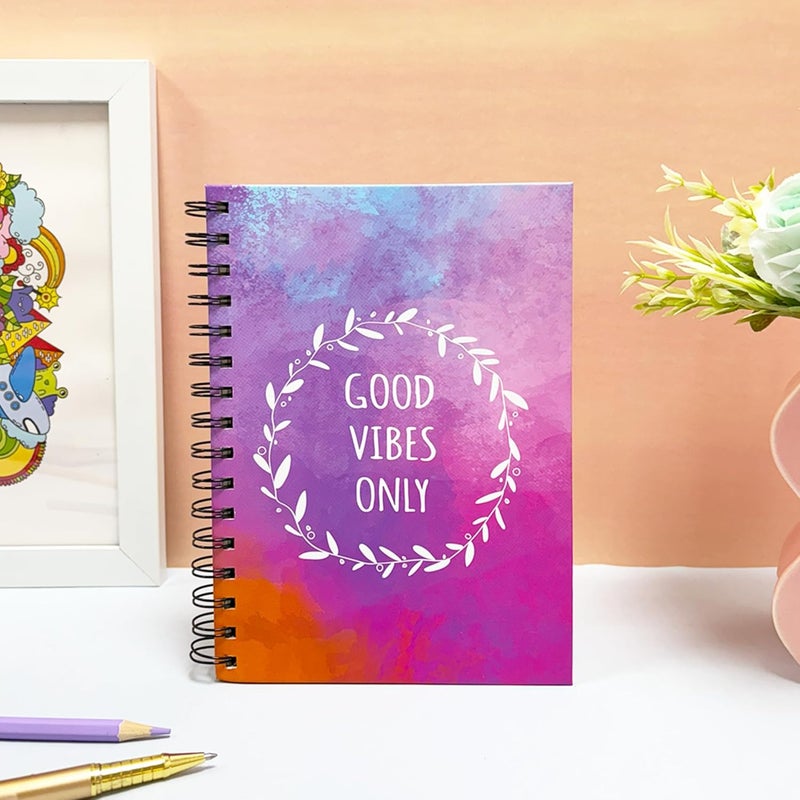 Articious دفتر ملاحظات حلزوني بأجواء إيجابية | حجم A5 21x17 سم | 190 صفحة مسطرة | ورق سميك 80 جرام | دفتر جميل ذو غلاف صلب للكتابة، المدرسة، المكتب والهدايا - Image 1