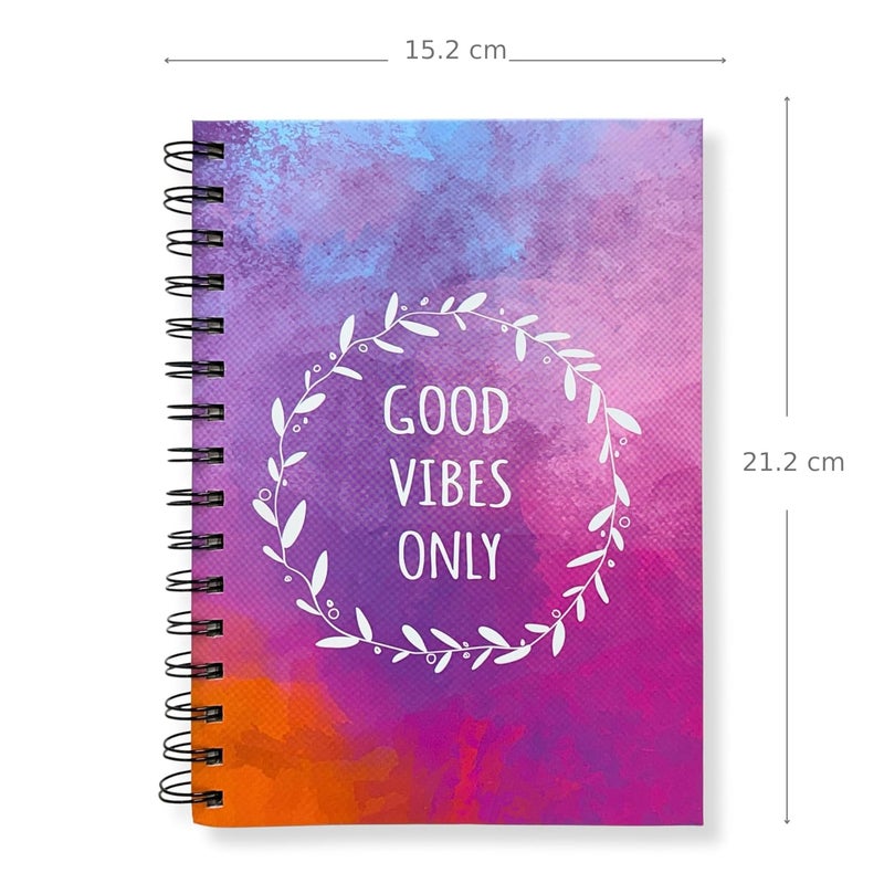 Articious دفتر ملاحظات حلزوني بأجواء إيجابية | حجم A5 21x17 سم | 190 صفحة مسطرة | ورق سميك 80 جرام | دفتر جميل ذو غلاف صلب للكتابة، المدرسة، المكتب والهدايا - Image 3