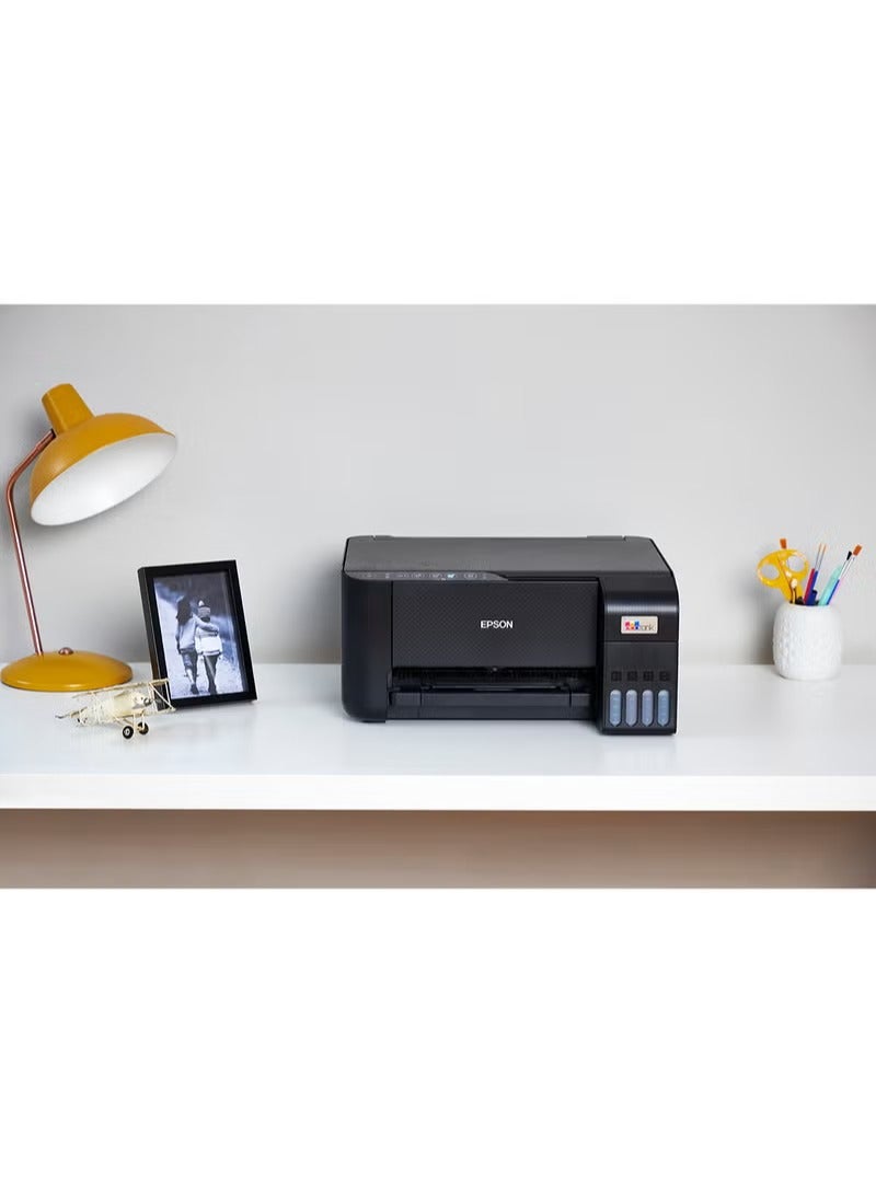 إبسون طابعة EcoTank L3252 المنزلية بخزان حبر A4، ملونة، طابعة 3 في 1 مع اتصال WiFi وتطبيق SmartPanel باللون الأسود - Image 4