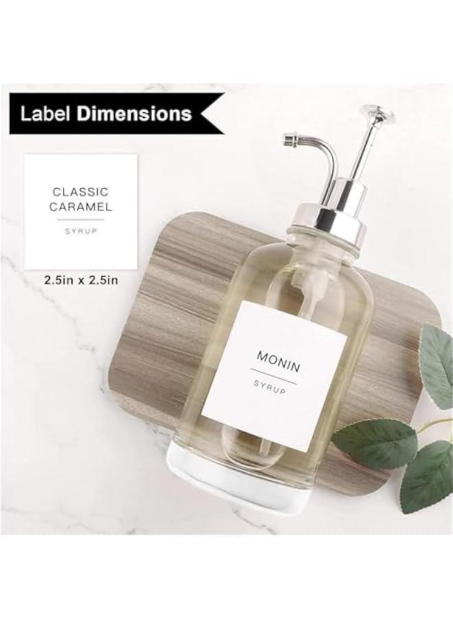 هوكور مجموعة موزع شراب 500 مل من قطعتين، موزع شراب القهوة لركن القهوة، ملصقات زجاجات الشراب الزجاجية وصينية الخيزران وقمع، موزع مضخة شراب، فضي - Image 5