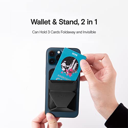 MOFT MagSafe Wallet for iPhone 15/14/13/12 Series, Strong Magnetic Phone Card Holder Fit 2 Cards & 3 Viewing Angles & Stain-Resistant Vegan Leather Phone Stand, Night Black - Image 3