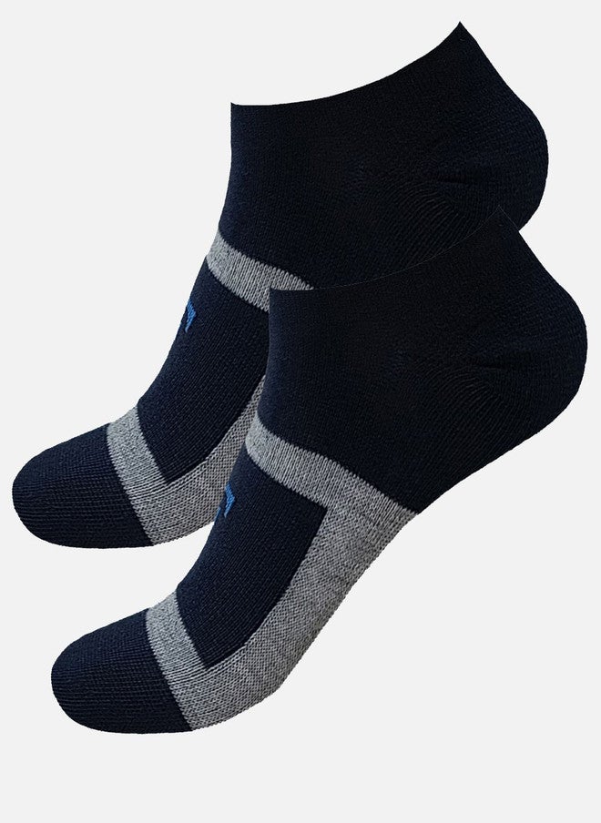 FIMS Men Striped Cotton Ankle-Length Running Socks - Image 1