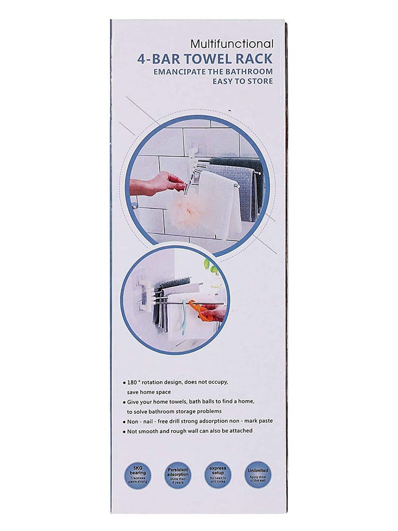 Whitecloud TRANSFORMING HOMES® Three Arm 180 Degree Stainless Steel Towel/Socks Hanger (Color May Very) (811-22) 28x11x02 cm - Image 5