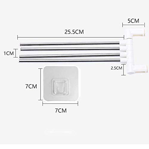 Whitecloud TRANSFORMING HOMES® Three Arm 180 Degree Stainless Steel Towel/Socks Hanger (Color May Very) (811-22) 28x11x02 cm - Image 4