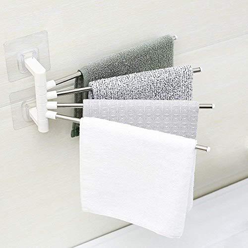 Whitecloud TRANSFORMING HOMES® Three Arm 180 Degree Stainless Steel Towel/Socks Hanger (Color May Very) (811-22) 28x11x02 cm - Image 1
