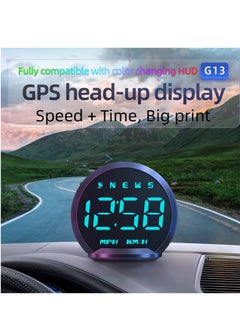 Y&D Gps Speedometer, Digital GPS Speedometer MPH, Multi-color Free Match Car Large Font Display Speed, Time, Compass, Satellite Number, USB Plug and Play, Suitable for All  - Image 2