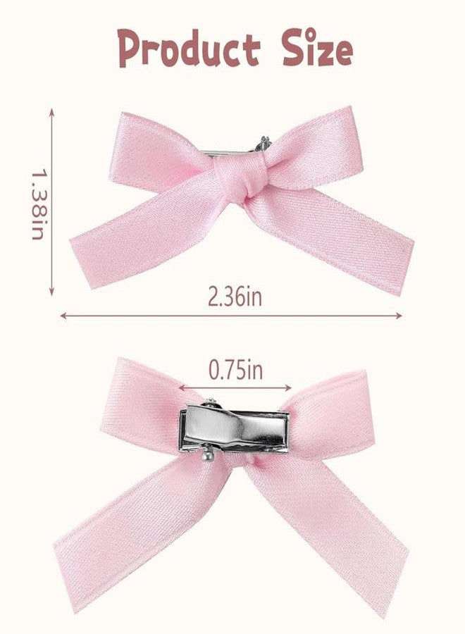 FAMEZA 6 PCS Bow Hair Clips, Mini Bowknot, Satin Hair Clips for Girls, Hair Ribbon Alligator Clips, Cute Bow Hair Barrettes for Kids, Valentines Birthday|6 COLOR SET - Image 2