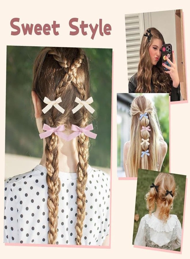 FAMEZA 6 PCS Bow Hair Clips, Mini Bowknot, Satin Hair Clips for Girls, Hair Ribbon Alligator Clips, Cute Bow Hair Barrettes for Kids, Valentines Birthday|6 COLOR SET - Image 4