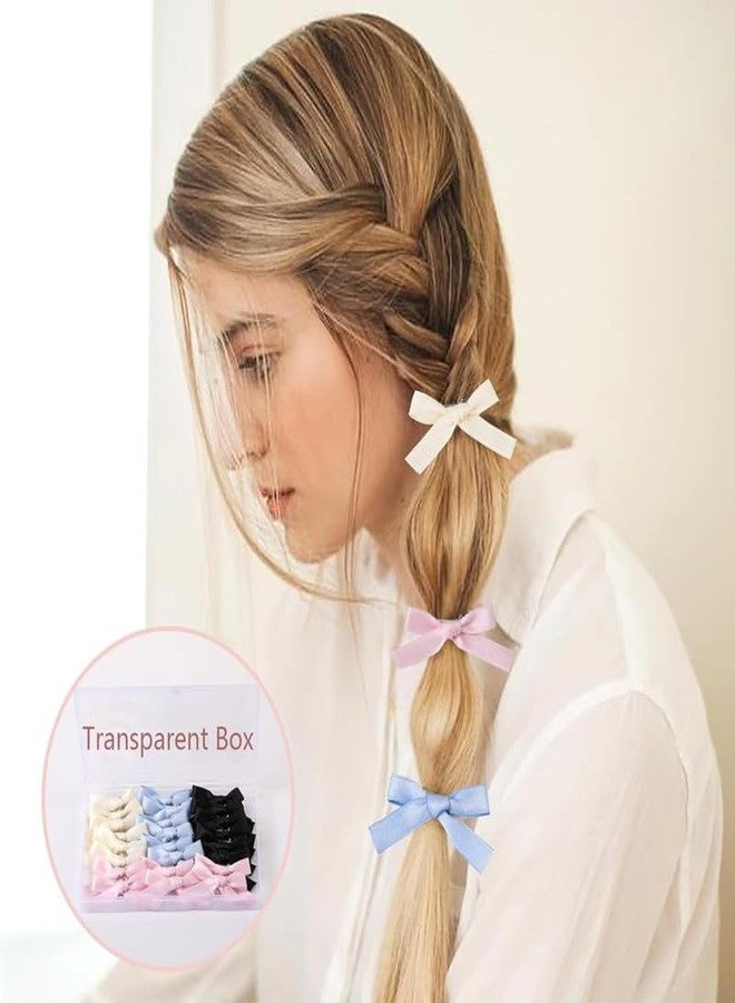 FAMEZA 6 PCS Bow Hair Clips, Mini Bowknot, Satin Hair Clips for Girls, Hair Ribbon Alligator Clips, Cute Bow Hair Barrettes for Kids, Valentines Birthday|6 COLOR SET - Image 5
