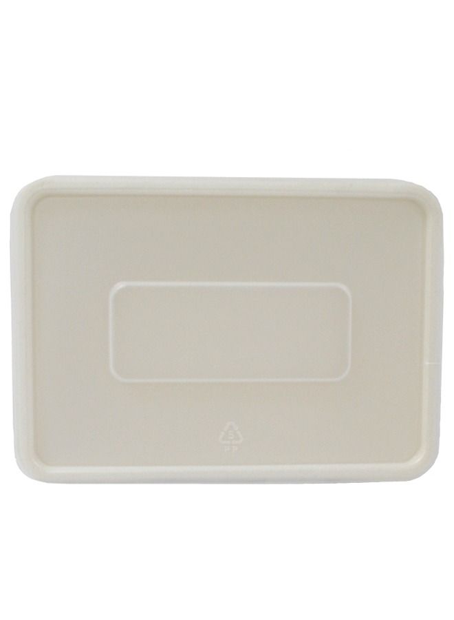 SNH Packing Bagasse Rectangle Container 500ml With Bagasse Lid 12 Pieces  - Image 2
