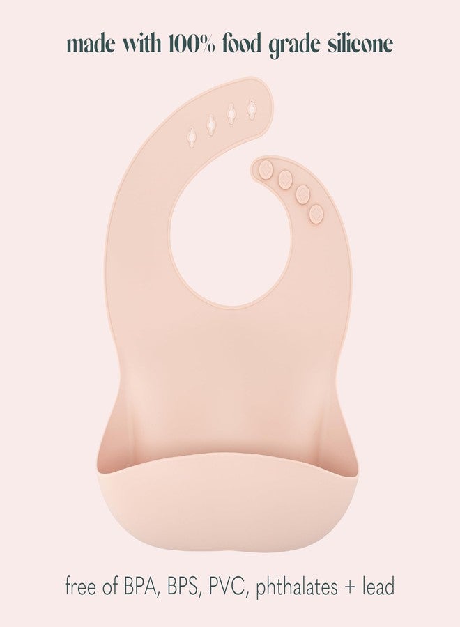 AVA + OLIVER Waterproof Silicone Bib Set with Adjustable Neck Closure - Durable Silicone Bibs for Babies - Set of 2 (Guava Confetti) - Image 4
