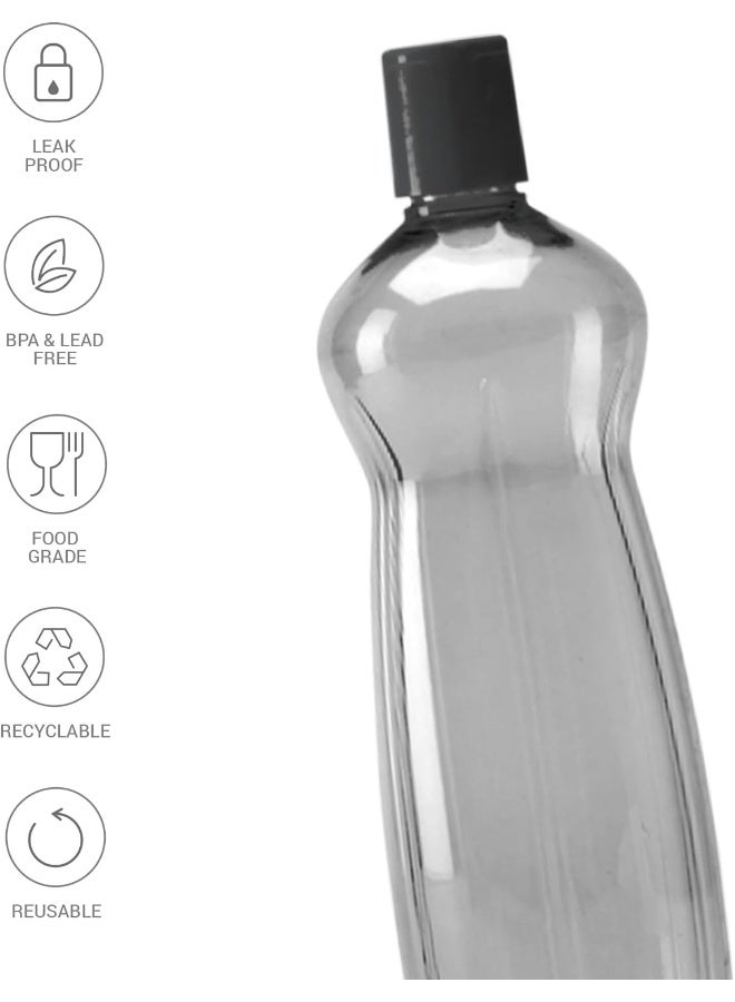 Milton زجاجات مياه الحيوانات الأليفة باسيفيك 1000، 1 لتر لكل منها، مجموعة من 6، سوداء | خالية من BPA | مقاومة للتسرب | زجاجة مكتبية | زجاجة رياضية | منزل | مطبخ | زجاجة سفر | تسلق | زجاجة مشي | زجاجة قابلة لإعادة الاستخدام - Image 2