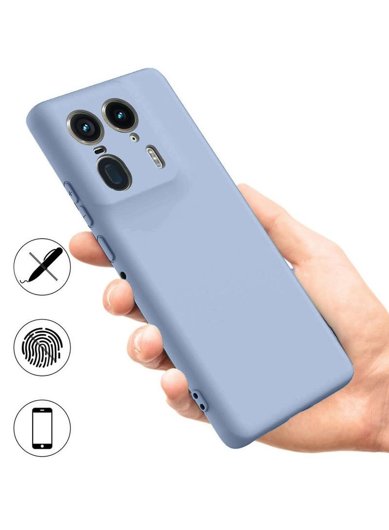 Wtech Motorola Edge 50 Ultra 5G 2024 Premium Soft Liquid Silicone Case Cover - Rock Blue - Image 2