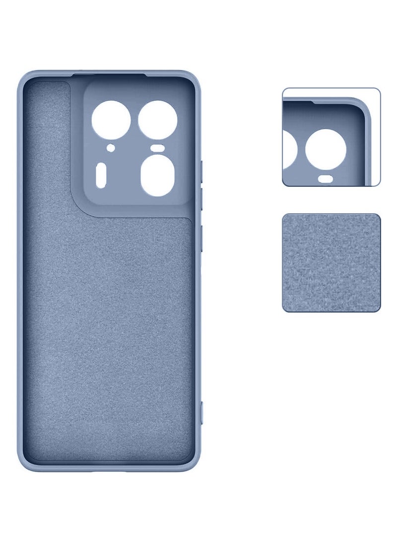 Wtech Motorola Edge 50 Ultra 5G 2024 Premium Soft Liquid Silicone Case Cover - Rock Blue - Image 5