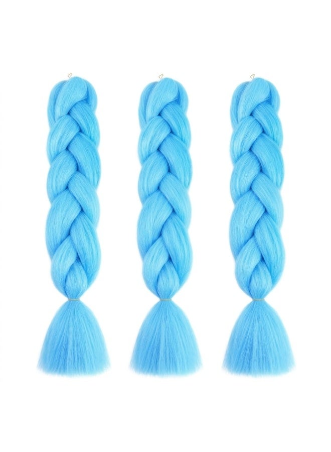 Turquoise Blue Kanekalon Braiding Hair Extensions for Box Braids & Afro Styles - 60cm Long - Professional Synthetic Hair - Image 2