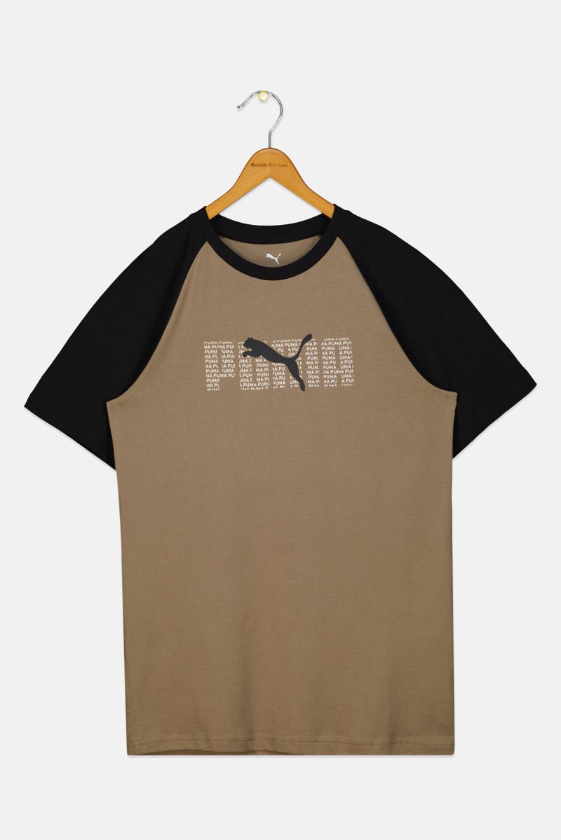 PUMA Kids Boy Sportswear Fit Short Sleeve Outdoor T-Shirt, Taupe - Image 3
