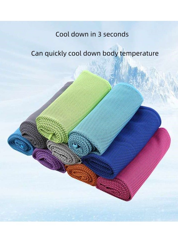 Cooling Towel - Sweat Absorbent, Ice Towel, Gym, Golf, Camping Hiking, Basketball, Yoga Towel with Silicone Storage - Orange - Image 5