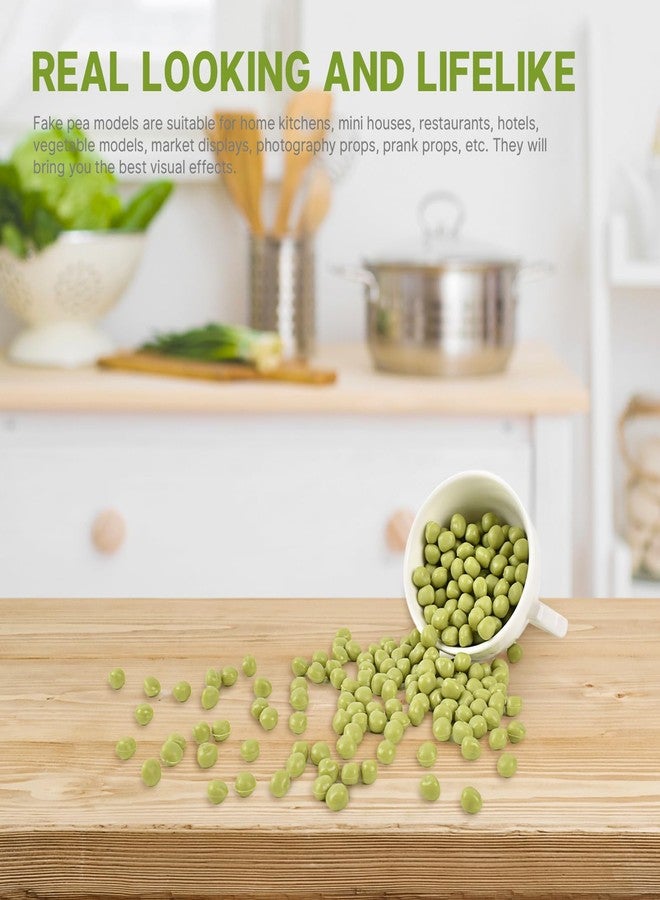 Luckforest Artificial Green Peas, 150 Pcs 0.31 * 0.4 inch Simulated Green Peas Fake Pea Grains Artificial Plant for Photography Props, Shop Decoration - Image 3