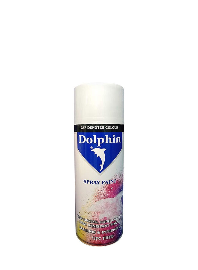 Dolphin طلاء رش دولفين أبيض لامع للاستخدام المنزلي والصناعي والمرآب والسيارات بسعة 400 مل، سريع الجفاف ومقاوم لجميع الظروف الجوية