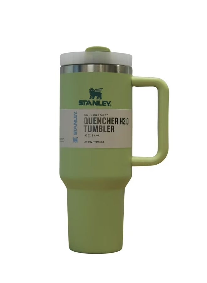 Stanley Mug with Straw and Handle, Insulated Mug with Lid Travel Mug Stainless Steel Coffee Mug for Hot Iced Drinks, Travel Mug with Handle Mint Green  - Image 1