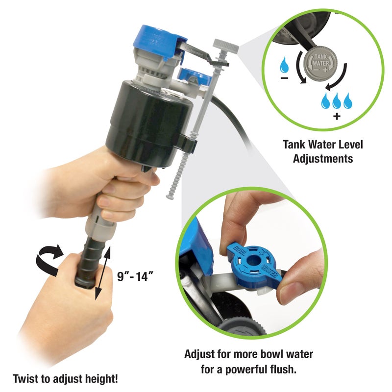 Fluidmaster K-400H-040-T5 PerforMAX Fill Valve and 3-Inch Flapper Toilet Repair Kit, Multicolor - Image 5