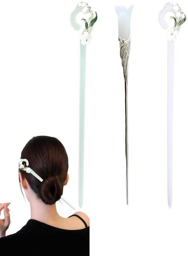 AGMITRAKA Hair Stick for Bun, 3Pcs Hair Pins for Women, Juda Stick for Hair Bun with Elegant Design, Chinese Hair Pin for Everyday and Special Occasions - Image 1