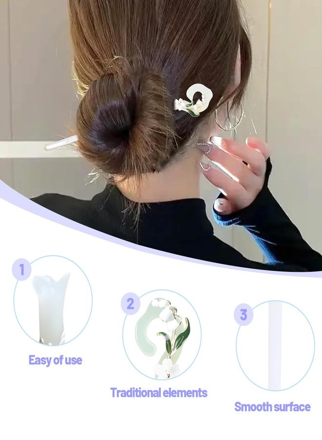 AGMITRAKA Hair Stick for Bun, 3Pcs Hair Pins for Women, Juda Stick for Hair Bun with Elegant Design, Chinese Hair Pin for Everyday and Special Occasions - Image 2