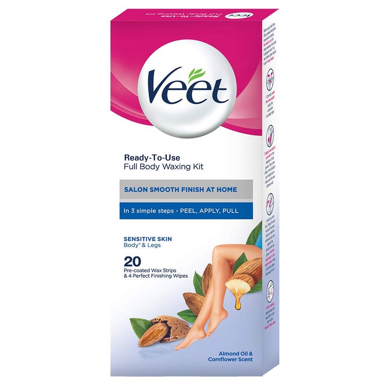 Veet Full Body Waxing Kit - Sensitive Skin (Pack of 20 Wax Strips) - Image 1