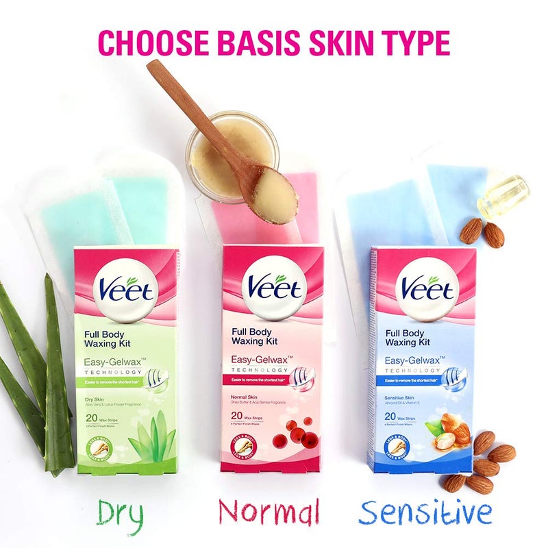 Veet Full Body Waxing Kit - Sensitive Skin (Pack of 20 Wax Strips) - Image 5