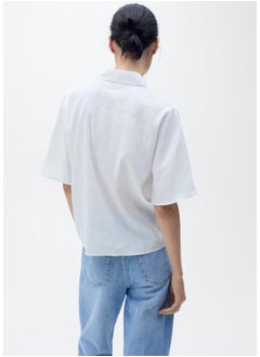 MANGO Short Sleeve Linen-Blend Shirt  - Image 2