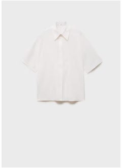 MANGO Short Sleeve Linen-Blend Shirt  - Image 5