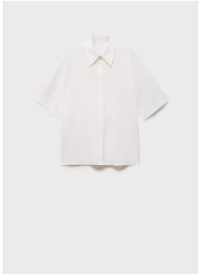 MANGO Short Sleeve Linen-Blend Shirt  - Image 5