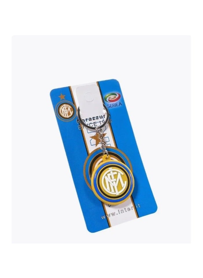 MARIO DRAFTS Inter Milan Football Club Logo Keychain, Official Team Merchandise, Blue and Gold - Image 2
